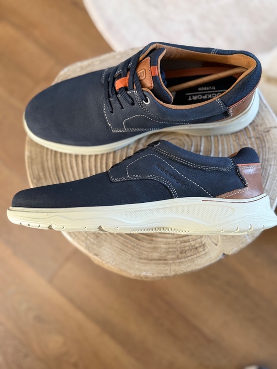 NWT Mens Rockport Colden Oxford Shoes Lace Up Navy Blue TruTECH Round Toe 10.5 main image 14